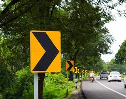 Curved road signs