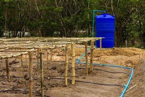 Bamboo frame with water storage photo