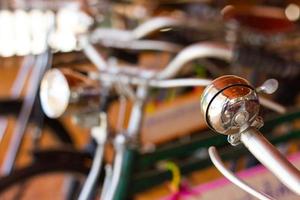 Bell and lamps, antique bicycles photo