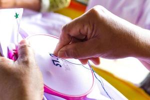 Hand embroidered name photo