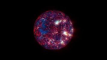abstrakt eld energi stjärna planet på svart bakgrund video