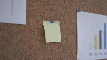 Sticky note on wall, sticky papers with blue pin video