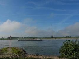 the Rhine river near Wesel in the morning photo