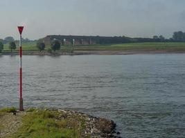 the Rhine river near Wesel in the morning photo