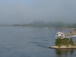 the Rhine river near Wesel in the morning photo