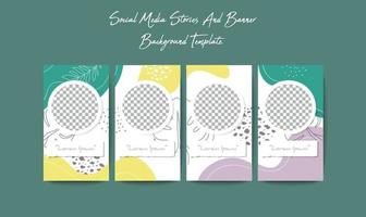 Social Media Stories Template With Organic Shapes Background vector