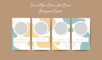 Social Media Stories Template With Organic Shapes Background vector