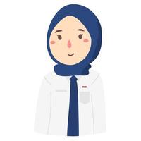 uniforme escolar hiyab vector