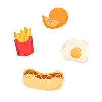Hand drawn breakfast food collection vector
