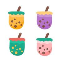 Bubble tea, boba or pearl milk tea vector