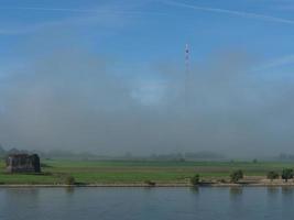 the Rhine river near Wesel in the morning photo