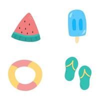 Colorful summer sticker collection vector