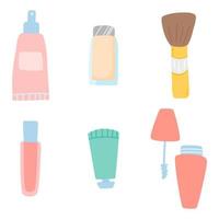 Hand drawn cosmetics and make up vector