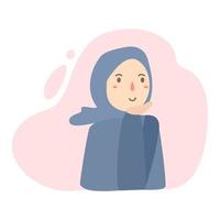 mujer musulmana con carácter hijab vector