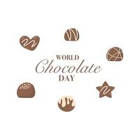Happy chocolate day cute illustration vector