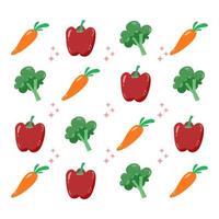 red peppers and carrot pattern vector