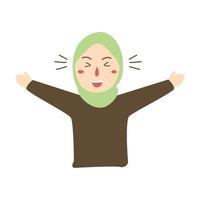 happiness girl wearing hijab vector