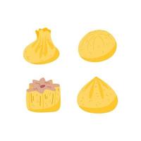 Set of dumplings of different shapes vector