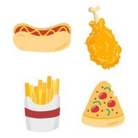 Fast food elements illustration vector