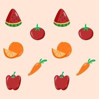 watermelon and carrot pattern vector