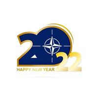 año 2022 con patrón de bandera de la OTAN. diseño de feliz año nuevo. vector