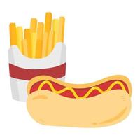 Hotdog cartoon icon illustration vector