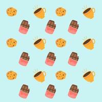 Chocolate bar square sweet pattern vector