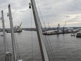 the city of Hamburg at the river elbe photo