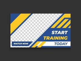 Training Exercise Thumbnail Design Template Vector