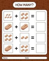 How many counting game with coffin. worksheet for preschool kids, kids activity sheet vector