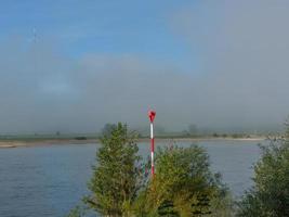 the Rhine river near Wesel in the morning photo