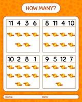 How many counting game with full moon. worksheet for preschool kids, kids activity sheet vector