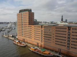 the city of Hamburg at the river elbe photo