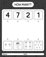 How many counting game with ghost. worksheet for preschool kids, kids activity sheet vector