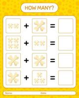 How many counting game with bone. worksheet for preschool kids, kids activity sheet vector