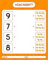 How many counting game with full moon. worksheet for preschool kids, kids activity sheet vector