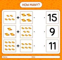 How many counting game with full moon. worksheet for preschool kids, kids activity sheet vector