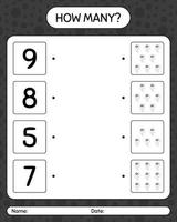 How many counting game with ghost. worksheet for preschool kids, kids activity sheet vector