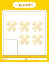 How many counting game with bone. worksheet for preschool kids, kids activity sheet vector