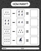 How many counting game with skull. worksheet for preschool kids, kids activity sheet vector