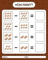 How many counting game with coffin. worksheet for preschool kids, kids activity sheet vector