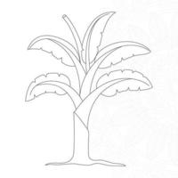 Banana tree Coloring Pages for Kids vector