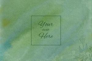 Watercolor abstract background in green color vector