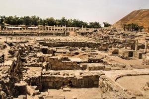 A view of the Ancient Roman City of Beit Shean in Israel photo