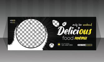Social media food banner design vector