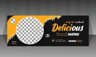 Social media food banner design vector