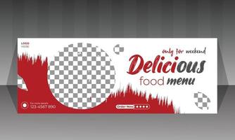 Social media food banner design vector