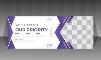 Medical social media cover design vector