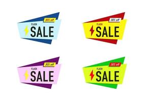 set of element design of colorful sale banner geometric shape vector isolated on white background