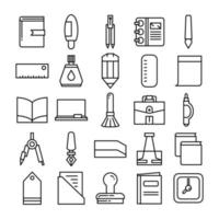 office supply and stationery icons set line design vector